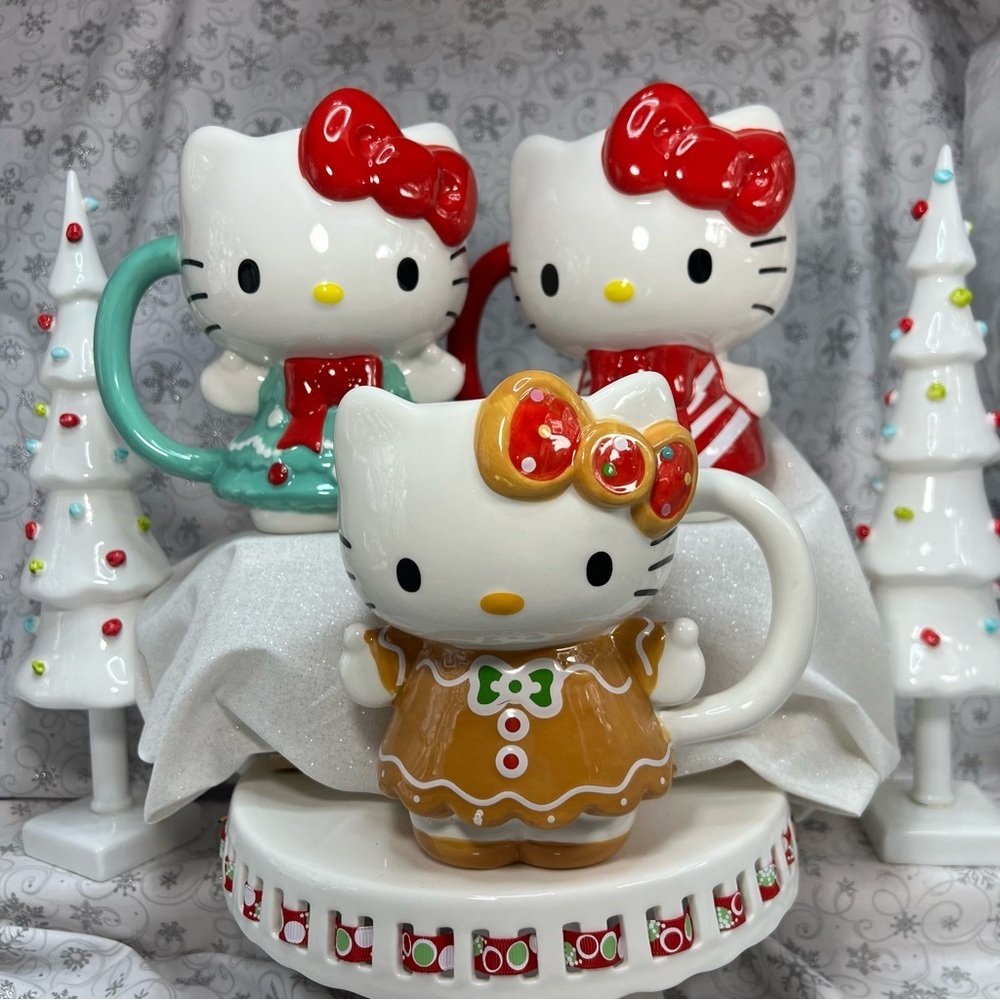 Christmas Sanrio Hello Kitty Holiday Themed Ceramic Mugs -Candy Cane-GIngerbread
